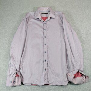 Hammer Made Slim Fit Dress Shirt Mens M Light Purple Cotton Button Front L/S